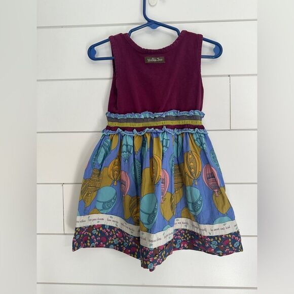 Matilda Jane Dress Size 2 Paint By Number Purple Blue Maroon Balloons - Picture 3 of 3